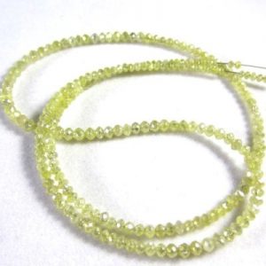 30 Inch Natural Yellow Diamond Beads Necklace
