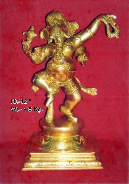 Brass Dancing Ganesh Statue