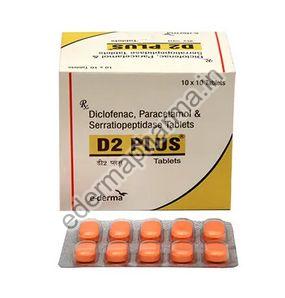 Diclofanac 50mg, Paracetamol 325mg, Serratiopeptidase 15mg Tablets