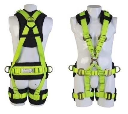 Full Body Safety Belt with Shock Absorbing Lanyard and Retractable Lifeline