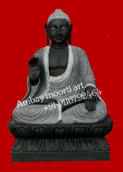 Black Marble Gautam Buddha Statue