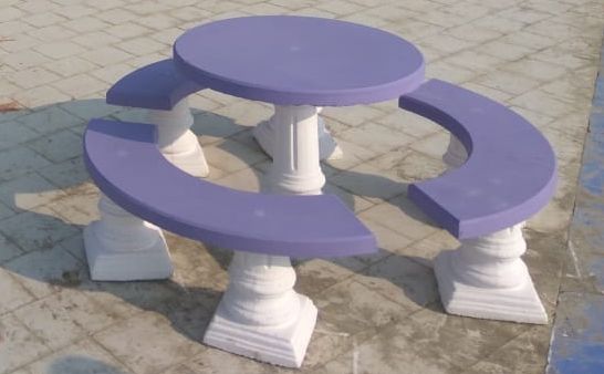 Purple Cement Dining Table Set