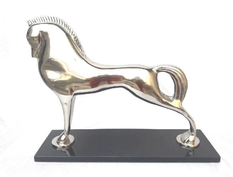 Horse Sculpture with Granite Base