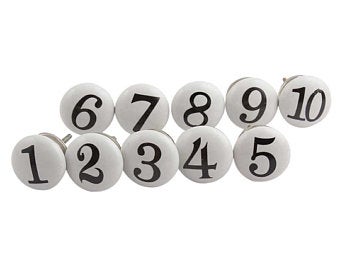 Numbers Ceramic Knob