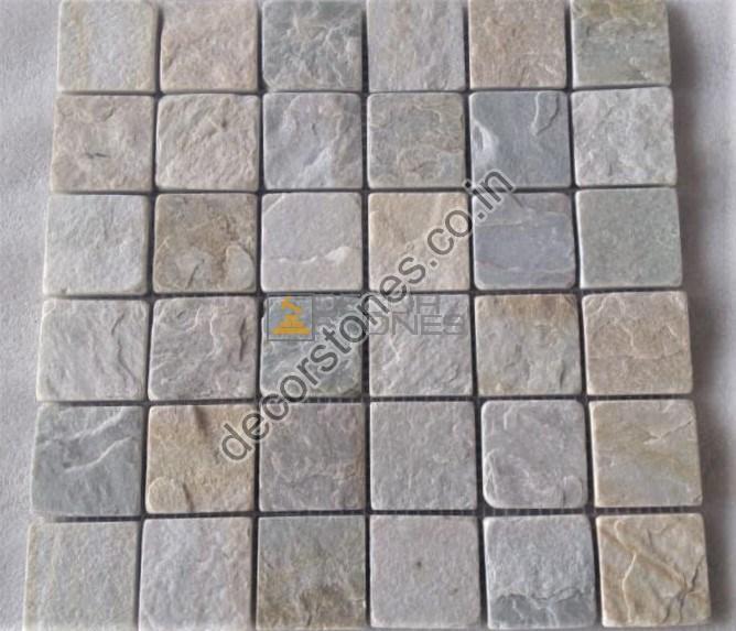 Himachal White Quartzite Mosaic Tiles