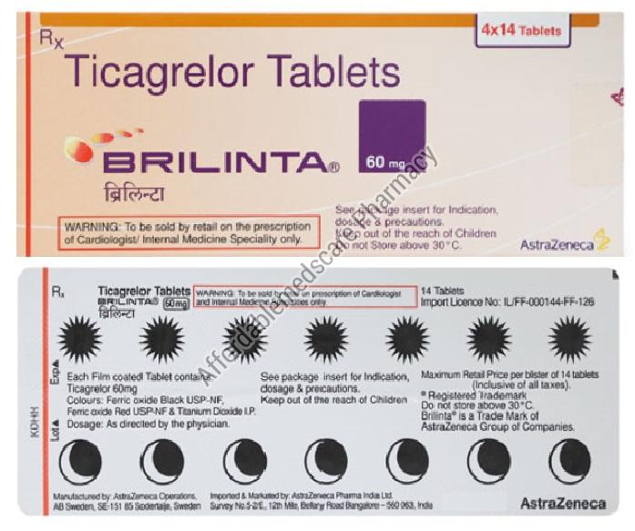 Brand Brilinta Ticagrelor Tablets