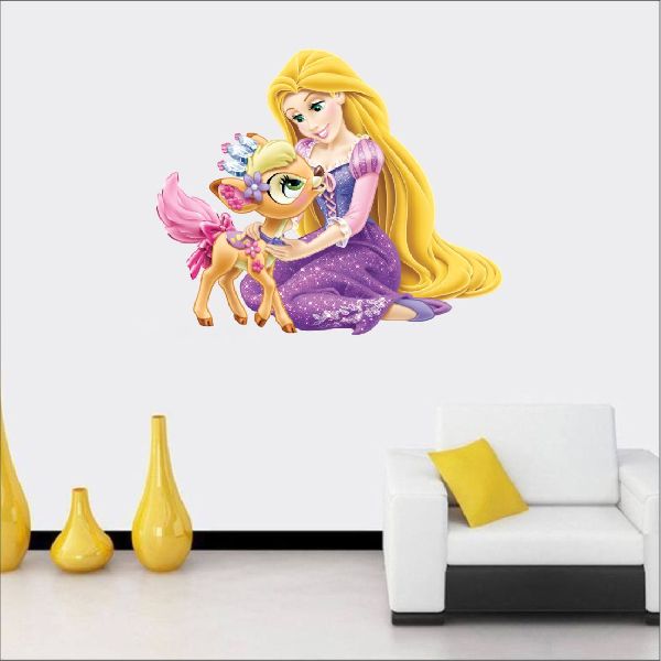 Princess Rapunzel with Little Deer Custom Wall Sticker