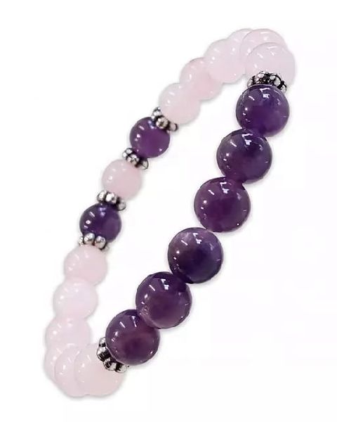 Amethyst Rose Quartz Beads Bracelet