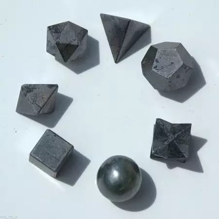Hematite 7 Stones Sacred Geometry Set