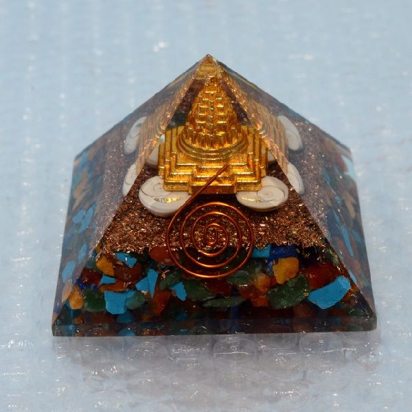 Orgonite Shri Yantra Pyramid with Shivas Eye