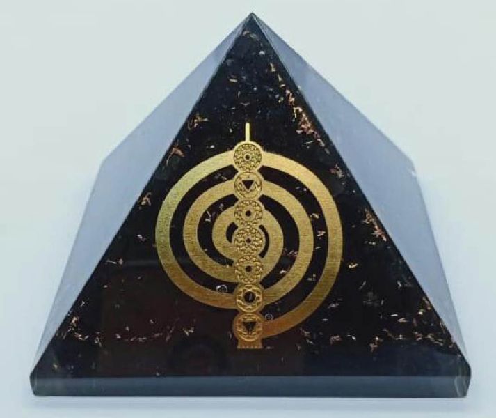 Orgonite Shungite Pyramid with 7 Chakra Logo