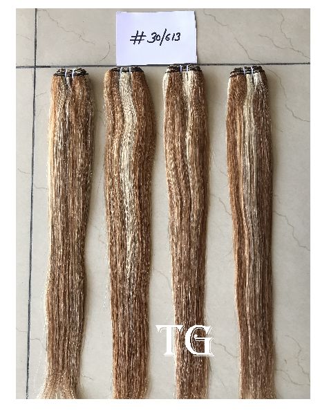 Color No #30/613 Straight Raw Indian Temple Human Hair Bundles