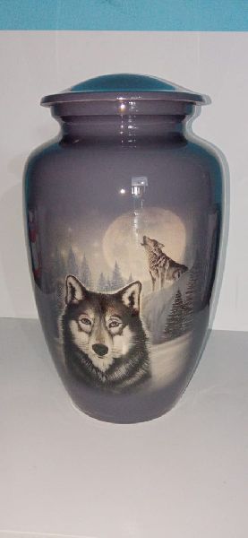 Moon Wolf Cremation Urn