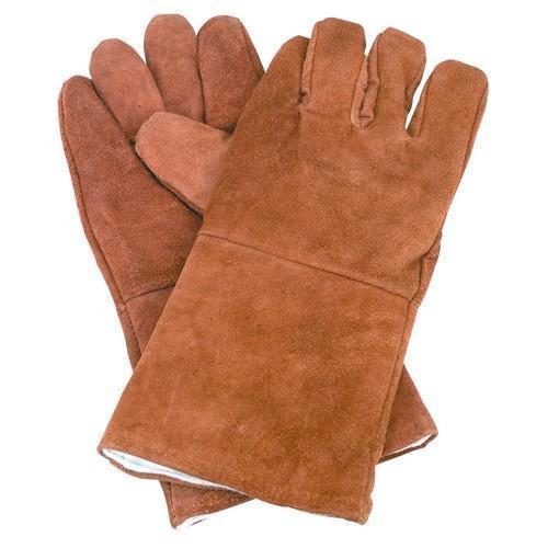 Orange Leather Welding Safety Gloves