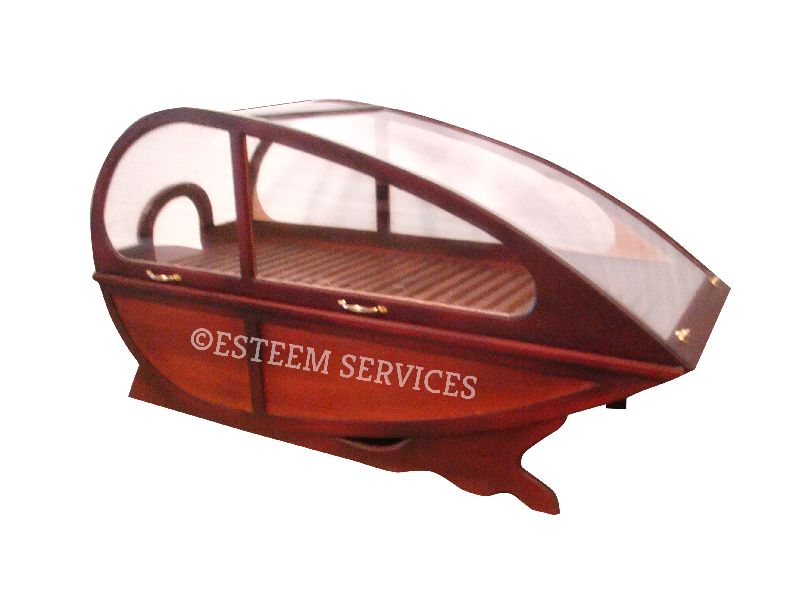 Wooden Boat Shape Butterfly Design Lying Steam Bath Chamber
