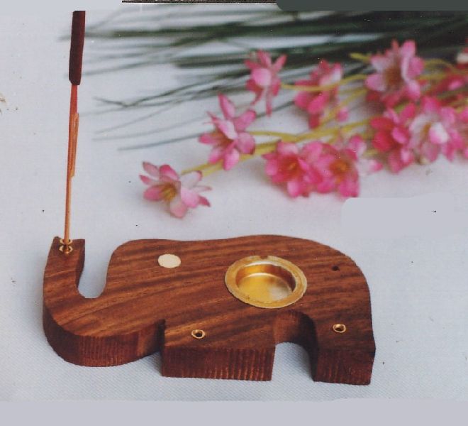 Item No.16635 Wooden Incense Stick/Cone Holder Elephant.