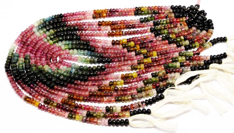 multi tourmaline smooth beads