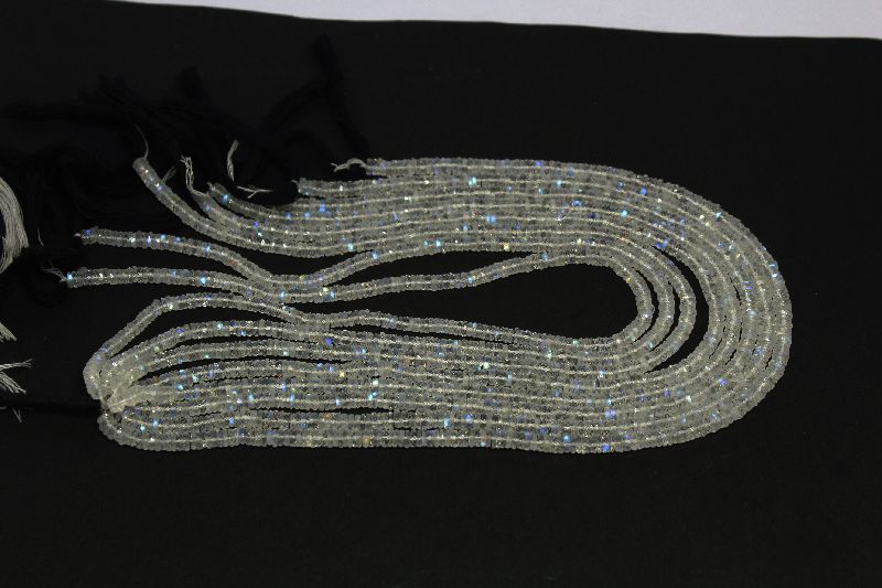Rainbow Moonstone Faceted Rondelle Tier Beads