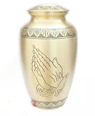 BRASS ADULT CREMATION URN WITH LIGHT PEWTER PLATED FINISH