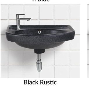 Black Rustic Vitrosa Half 18X12 Inch Pedestal Wash Basin