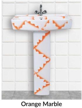 Orange Marble Vitrosa Polo Pedestal Wash Basin