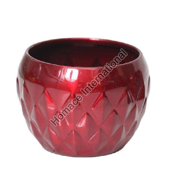 FANCY HAMMERED TROPICAL RED POWDER COATED FINISHED TABLE TOP MINI PLANTER FOR HOME AND OFFICE