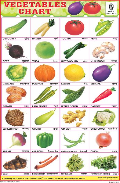 Vegetable Educational Wall Chart