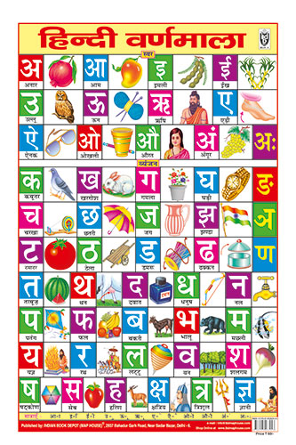 Hindi-Alphabet Hard Laminated Chart