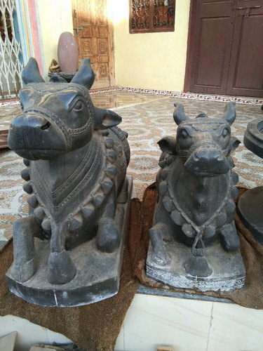 Grey Marble Nandi Statue