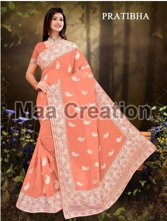 Pratibha Silk Embroidered Saree