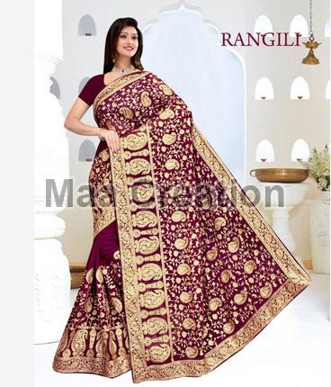 Rangili Silk Embroidered Saree