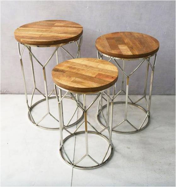 Wooden Top Round Stool
