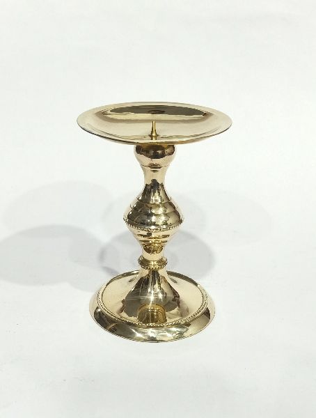 12cm Brass Pillar Candle Holder