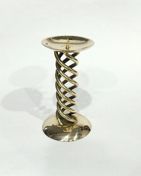 15cm Brass Pillar Candle Holder