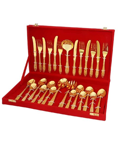 Gold Plated Brass Cutlery Set