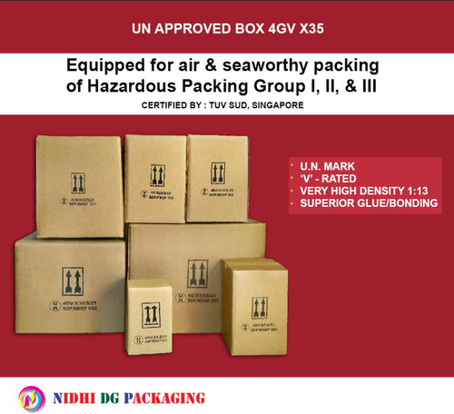 UN Certified Fiberboard Corrugated Packaging Box