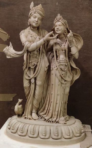 Marble Brown Radha Krishna Statue