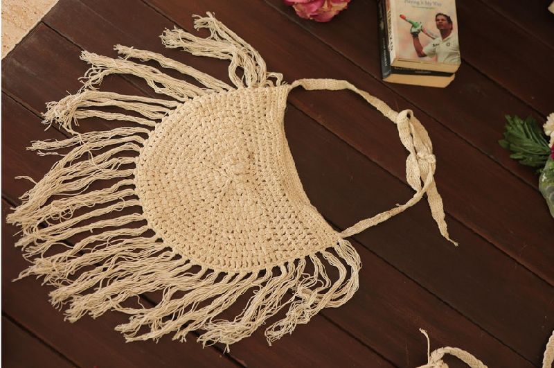 Hand Crochet White Sling Bag