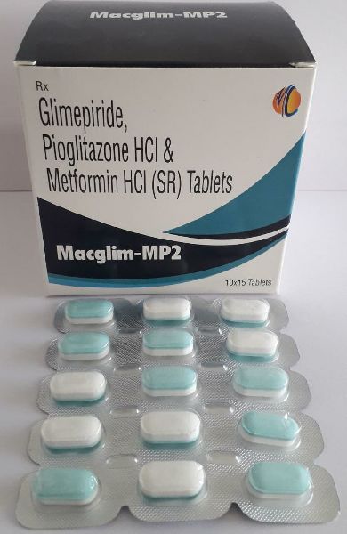 Glimepiride 2mg Metformin Hcl (Sr) 500mg Pioglitazone Hcl 15mg Tab