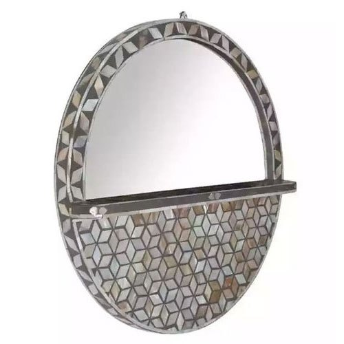 Mother Of Pearl Round Mirror Frame