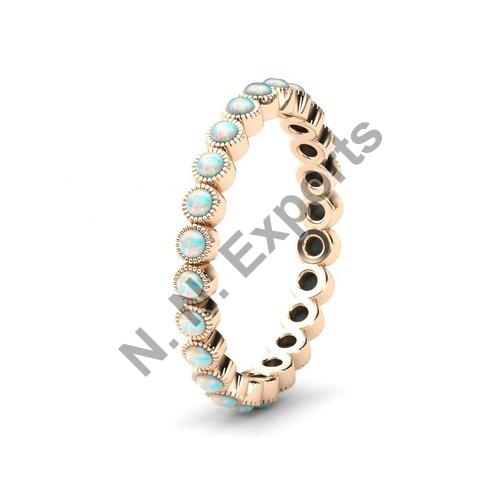 925 Sterling Silver Ethiopian Opal Band Ring