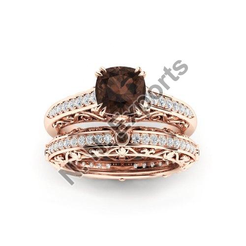 925 Sterling Silver Smoky Quartz And Zircon Rings