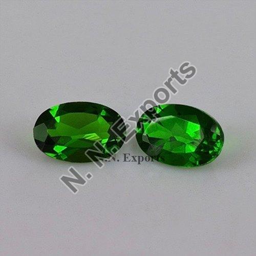 Chrome Diopside Faceted Oval Gemstone