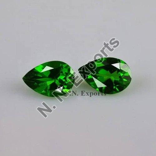 Chrome Diopside Faceted Pear Gemstone