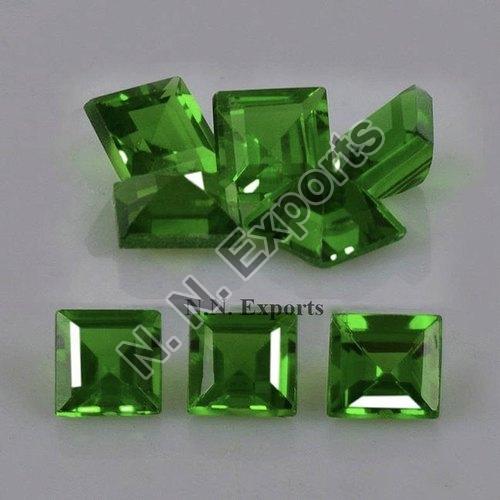 Chrome Diopside Faceted Square Gemstone