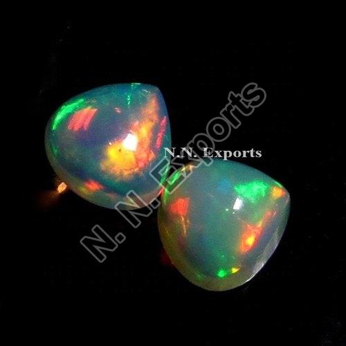 Ethiopian Opal Cabochon Heart Gemstone