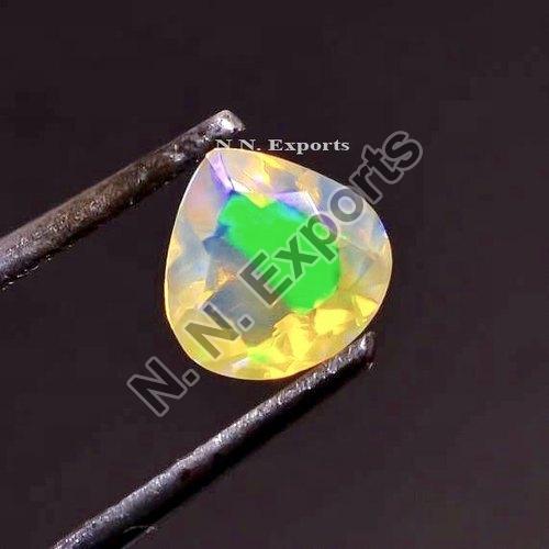 Ethiopian Opal Faceted Heart Gemstone