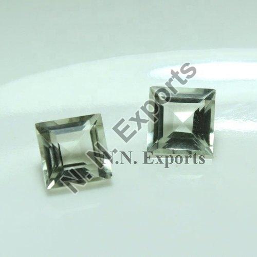 Green Amethyst Faceted Square Gemstones
