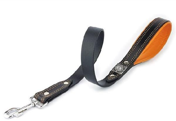 Designer Black Leather Pet Collar