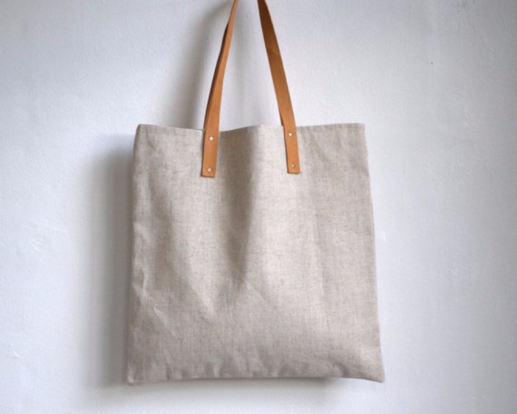 Designer Handle Canvas Tote Bag